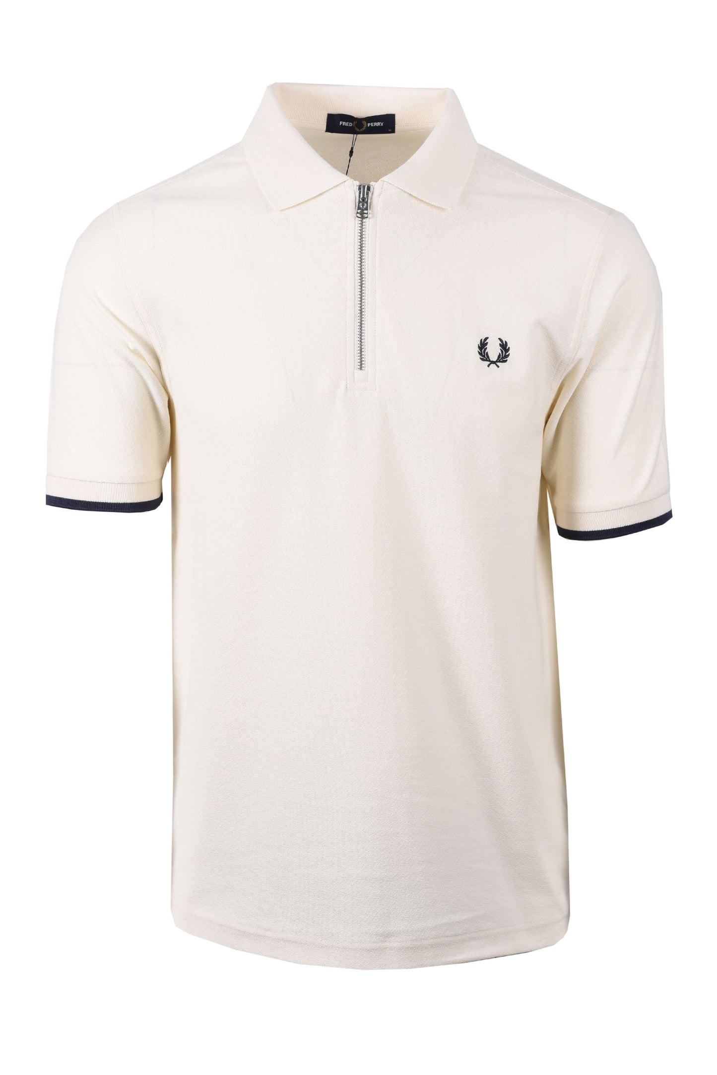 Fred Perry Polo Crêpe Piqué Zippé Écru