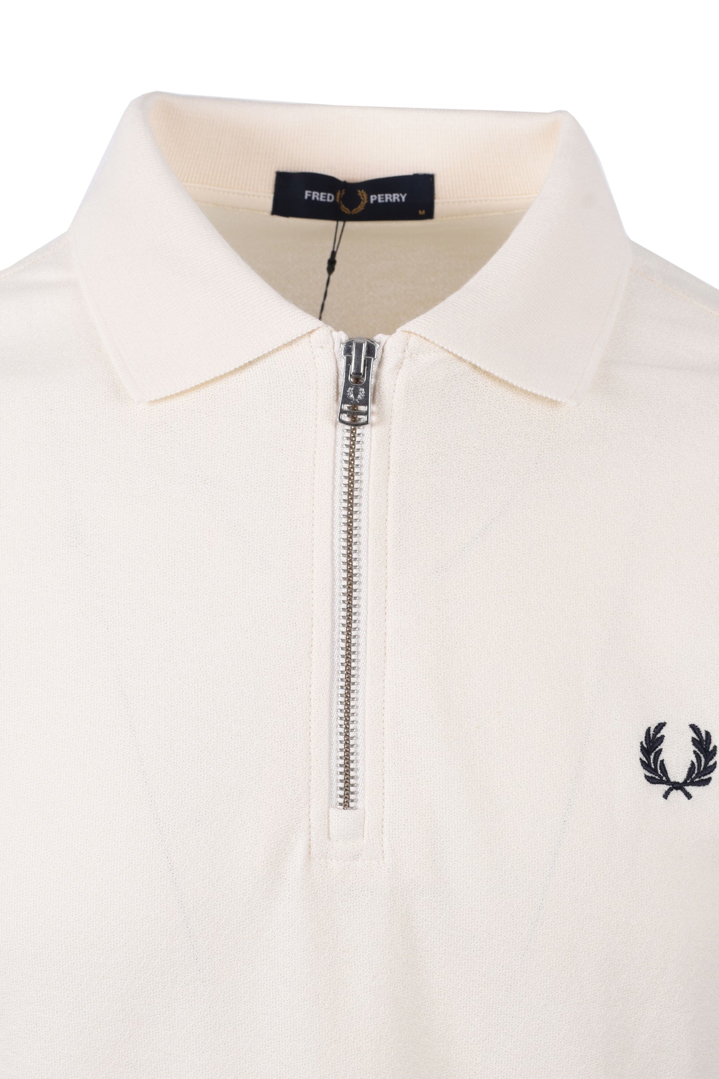 Fred Perry Polo Crêpe Piqué Zippé Écru