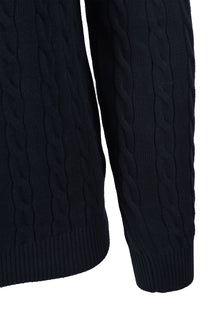 Gant Cotton Cable Half Zip Knitwear Evening Blue Gant