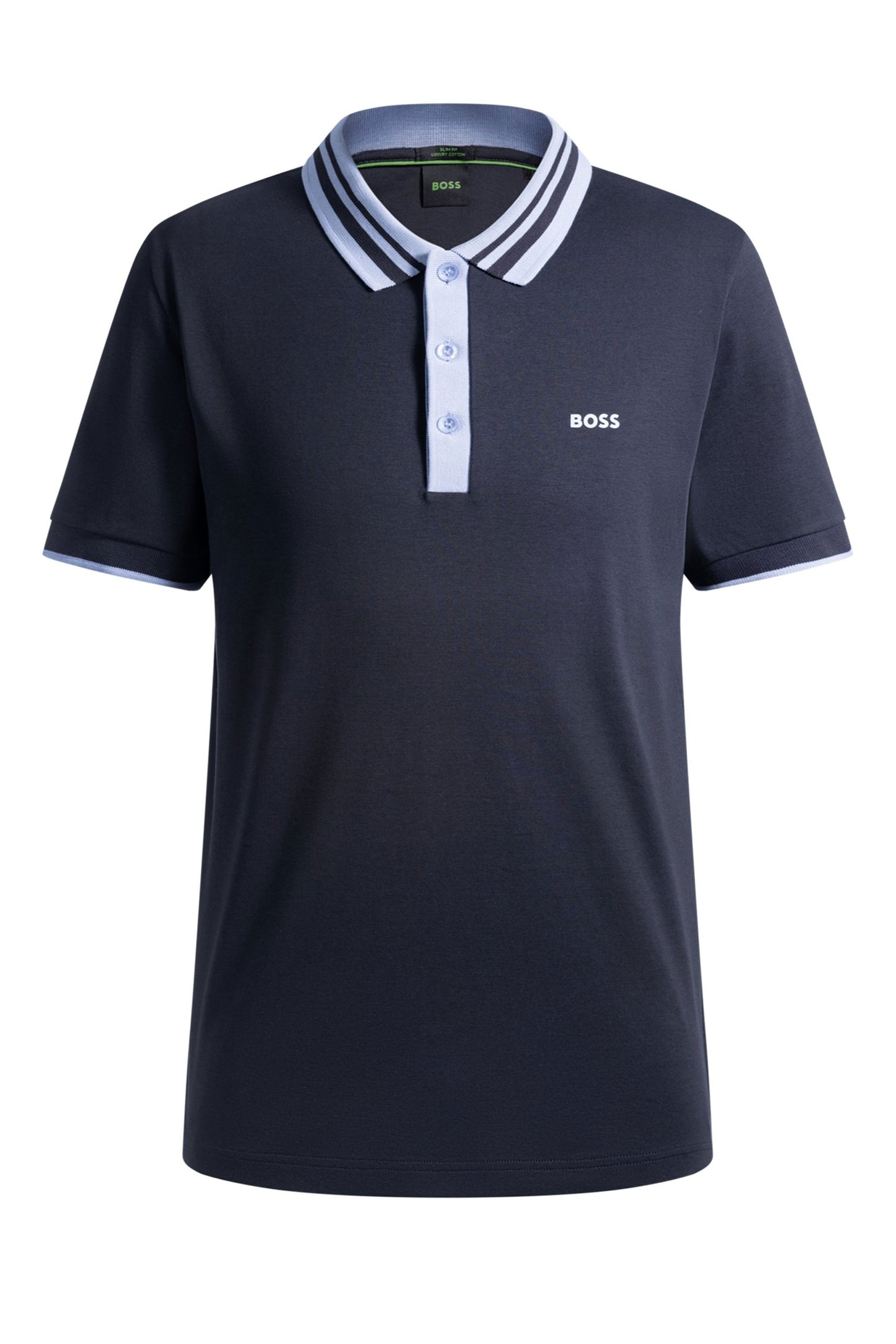 Polo Paule Tape bleu foncé de Boss
