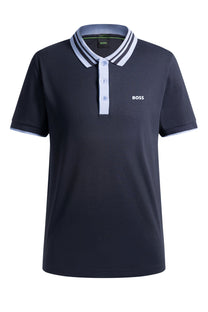 Boss Paule Tape Polo Shirt Dark Blue Boss Green