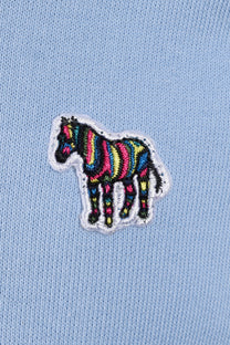 Paul Smith Reg Fit Half Zip Sweat Zebra Light Blue Paul Smith