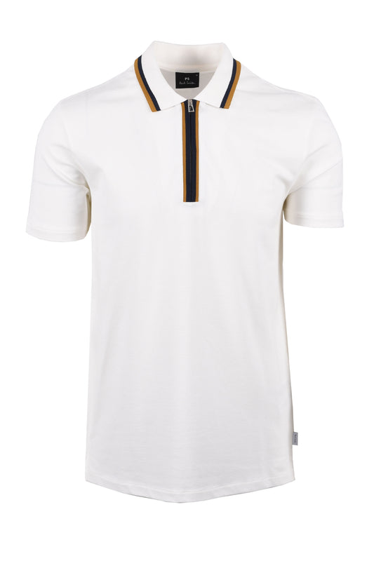 Paul Smith Reg Half Zip Polo Ecru