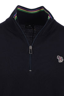 Paul Smith Zebra Logo Zip Neck Sweat Dark Navy Paul Smith