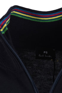 Paul Smith Zebra Logo Zip Neck Sweat Dark Navy Paul Smith
