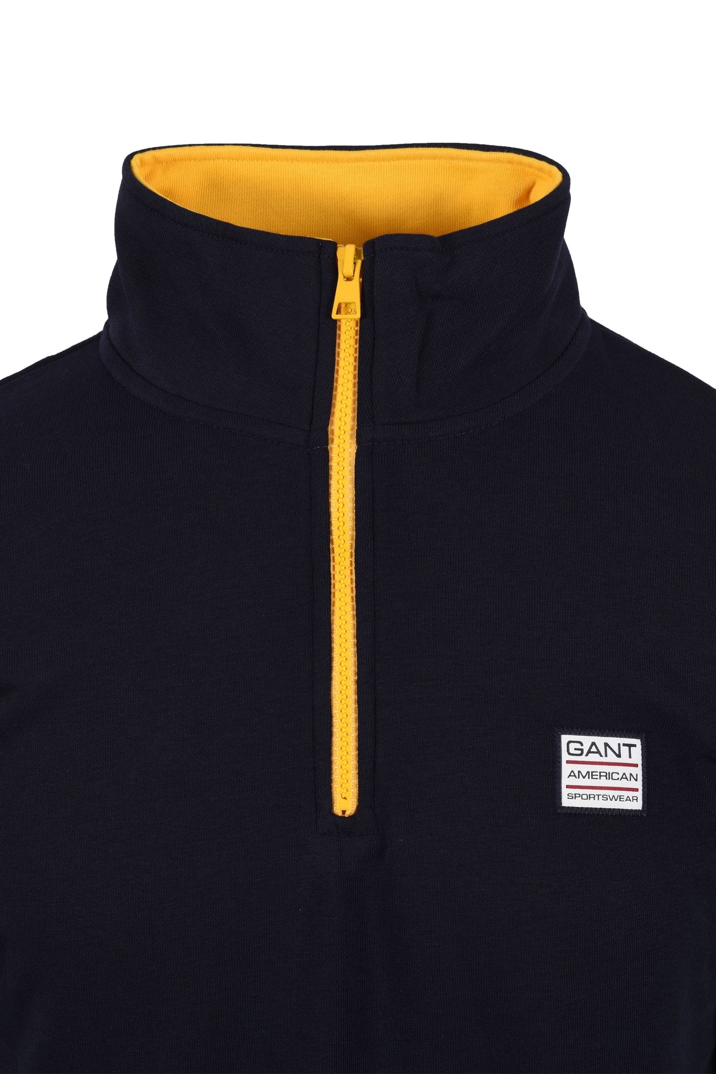 Gant Contrast Half Zip Evening Blue