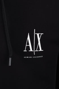 Armani Exchange Jersey Full Zip Hooded Sweatshirt Black Armani Exchange