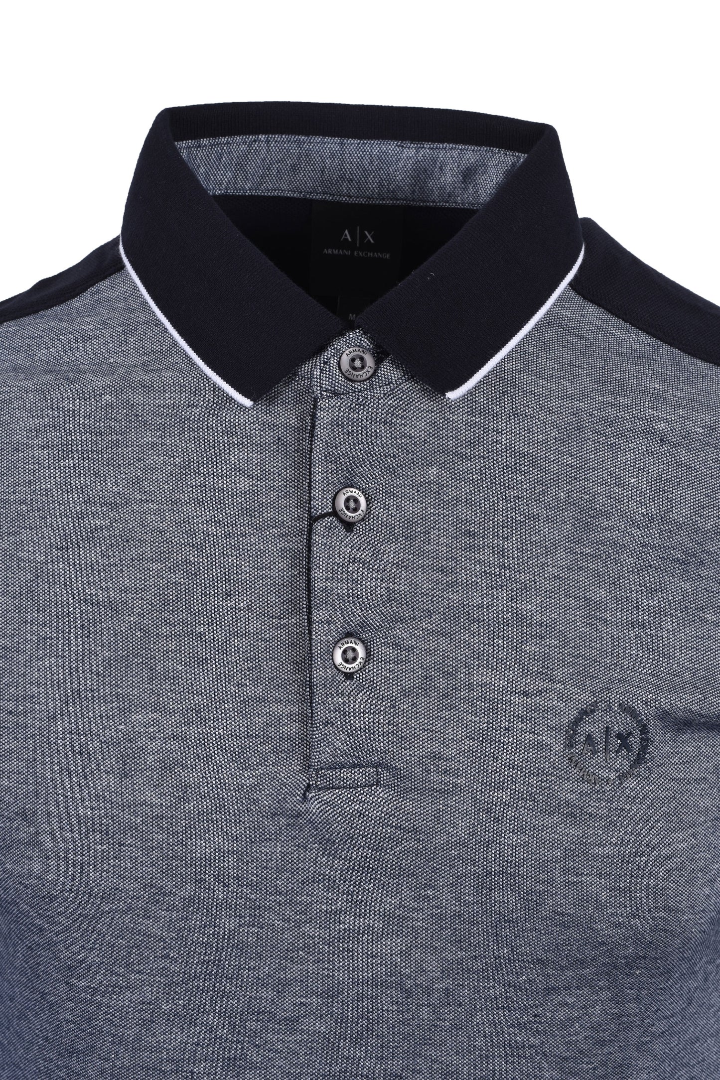 Armani Exchange Cotton Piquet Polo Shirt Navy