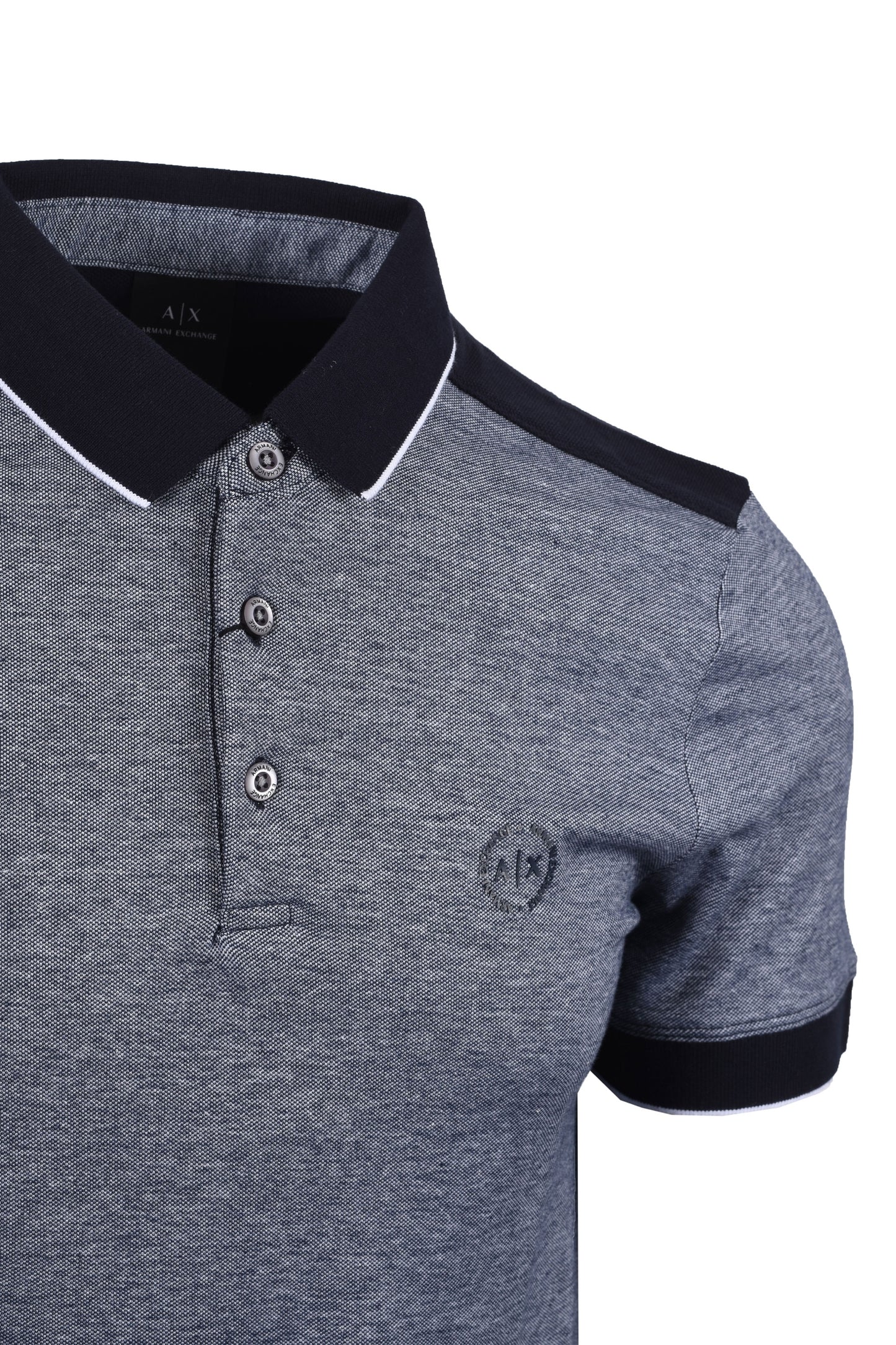 Armani Exchange Cotton Piquet Polo Shirt Navy