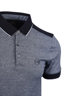 Armani Exchange Cotton Piquet Polo Shirt Navy Armani Exchange