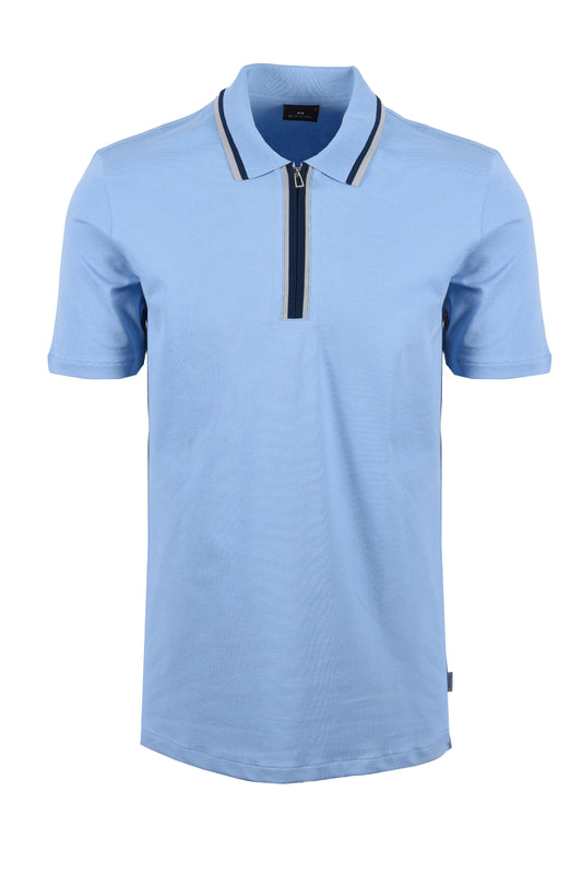 Paul Smith Reg Fit Half Zip Polo Light Blue