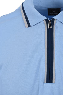 Paul Smith Reg Fit Half Zip Polo Light Blue Paul Smith