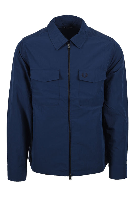 Fred Perry Zip Through Overshirt Tennis Blu