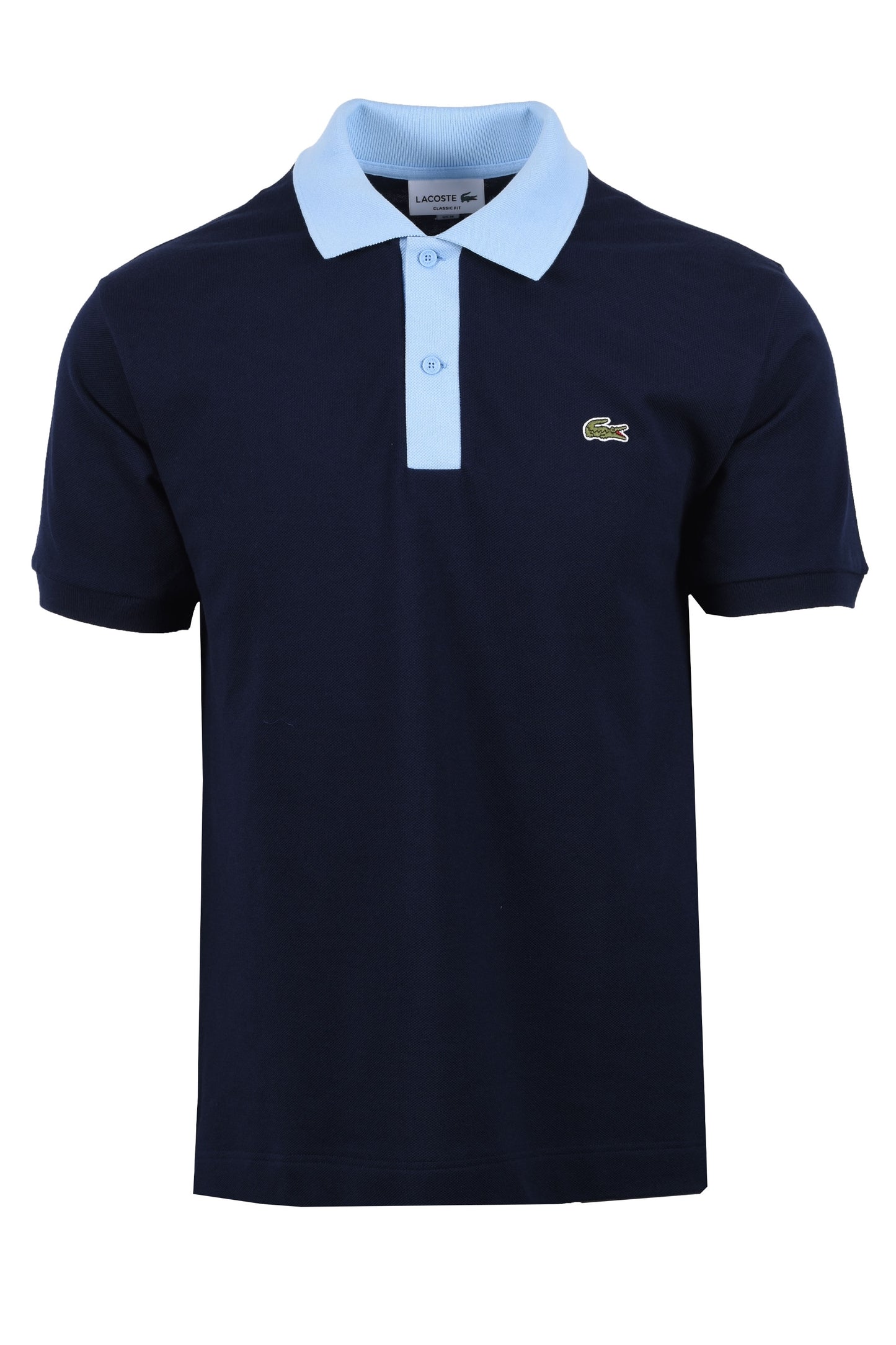 Polo a maniche corte con colletto a contrasto Lacoste blu navy/Panoramica