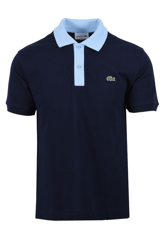 Lacoste Short Sleeved Contrast Collar Polo Navy Blue/Overview