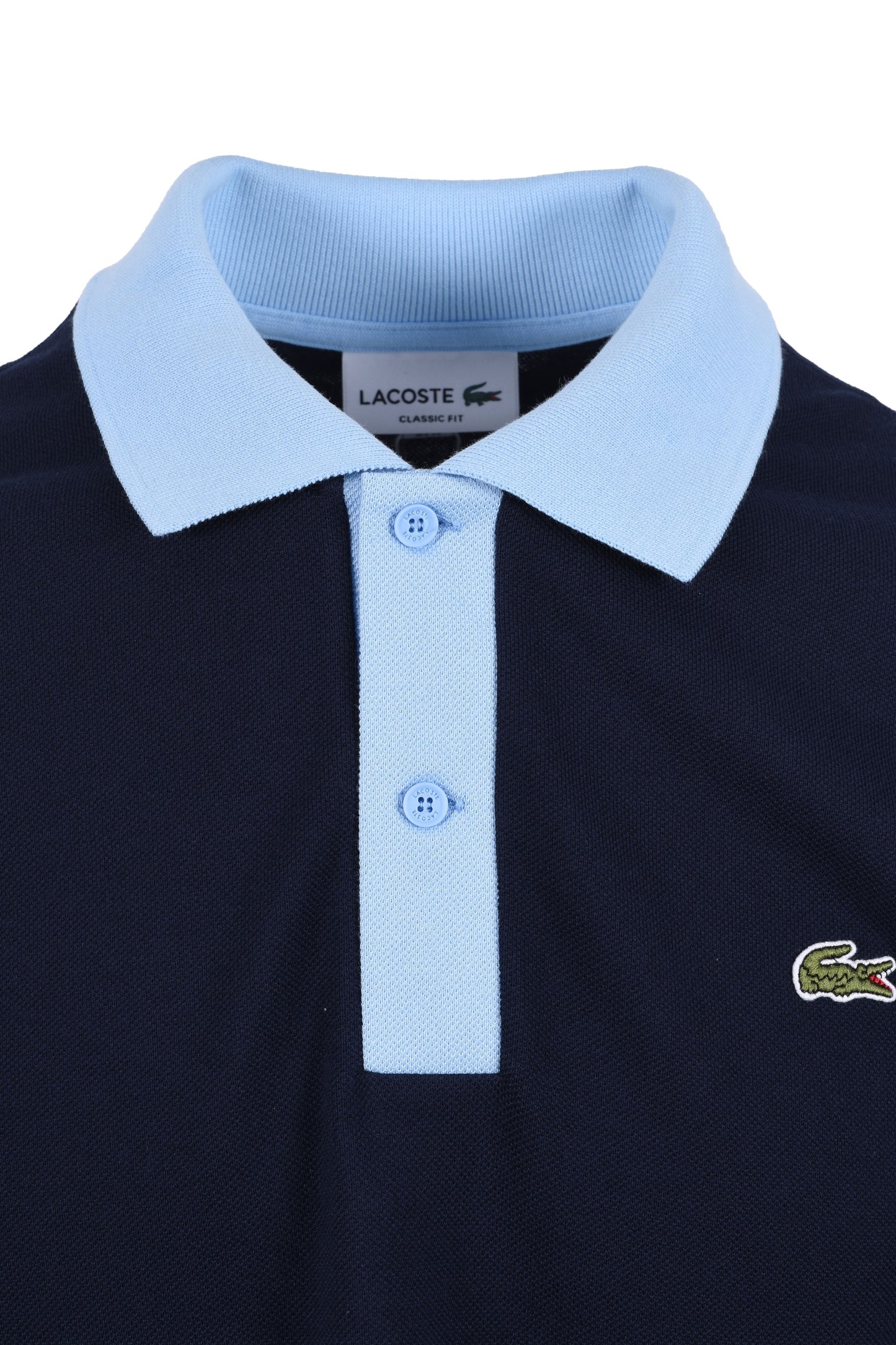 Polo a maniche corte con colletto a contrasto Lacoste blu navy/Panoramica