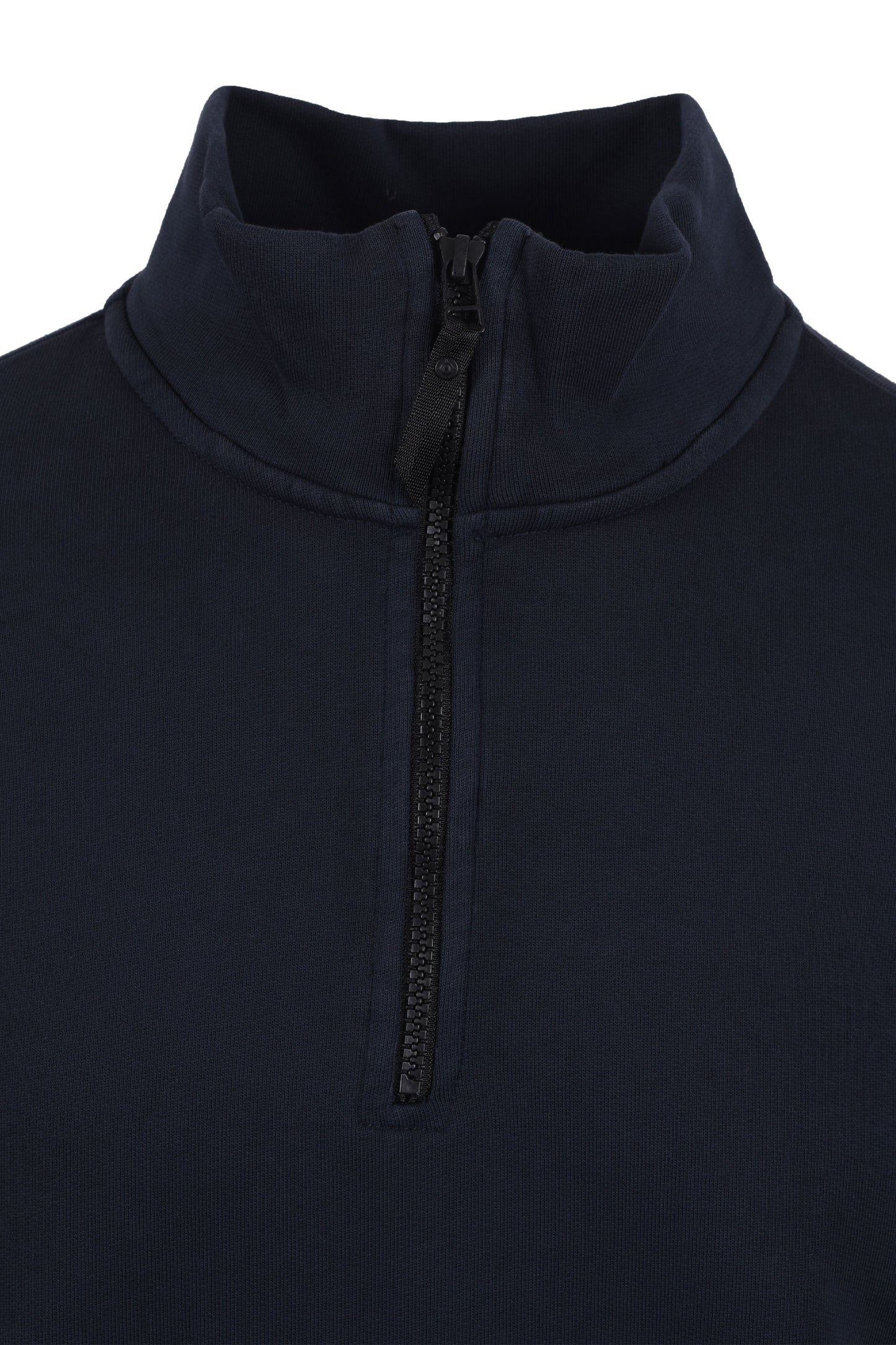Ma.strum Felpa con cappuccio e logo a mezza zip, blu navy