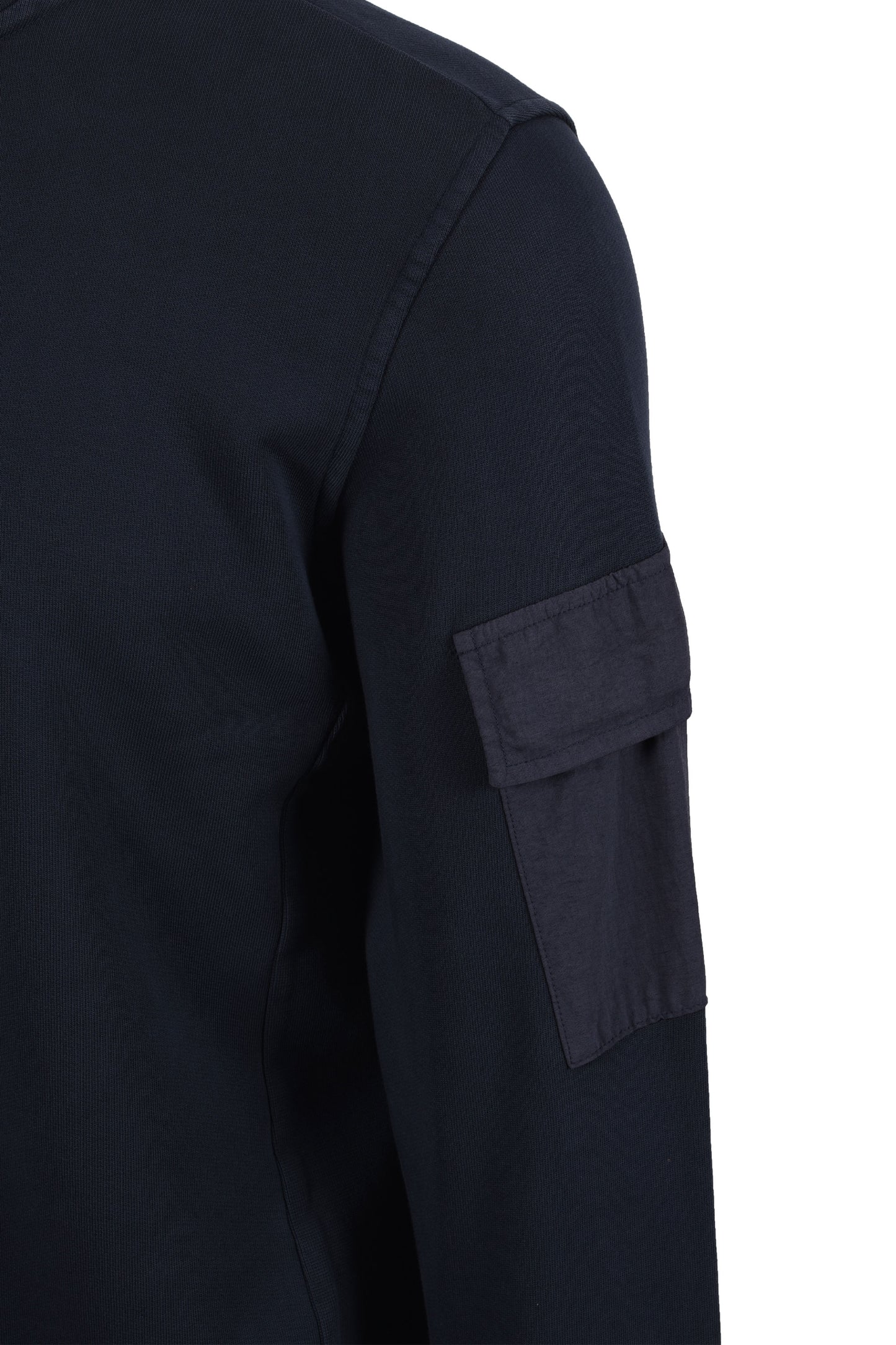 Ma.strum Felpa con cappuccio e logo a mezza zip, blu navy