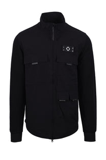 Ma.strum Mixed Media Funnel Shirt Jet Black Ma.Strum