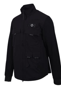 Ma.strum Mixed Media Funnel Shirt Jet Black Ma.Strum