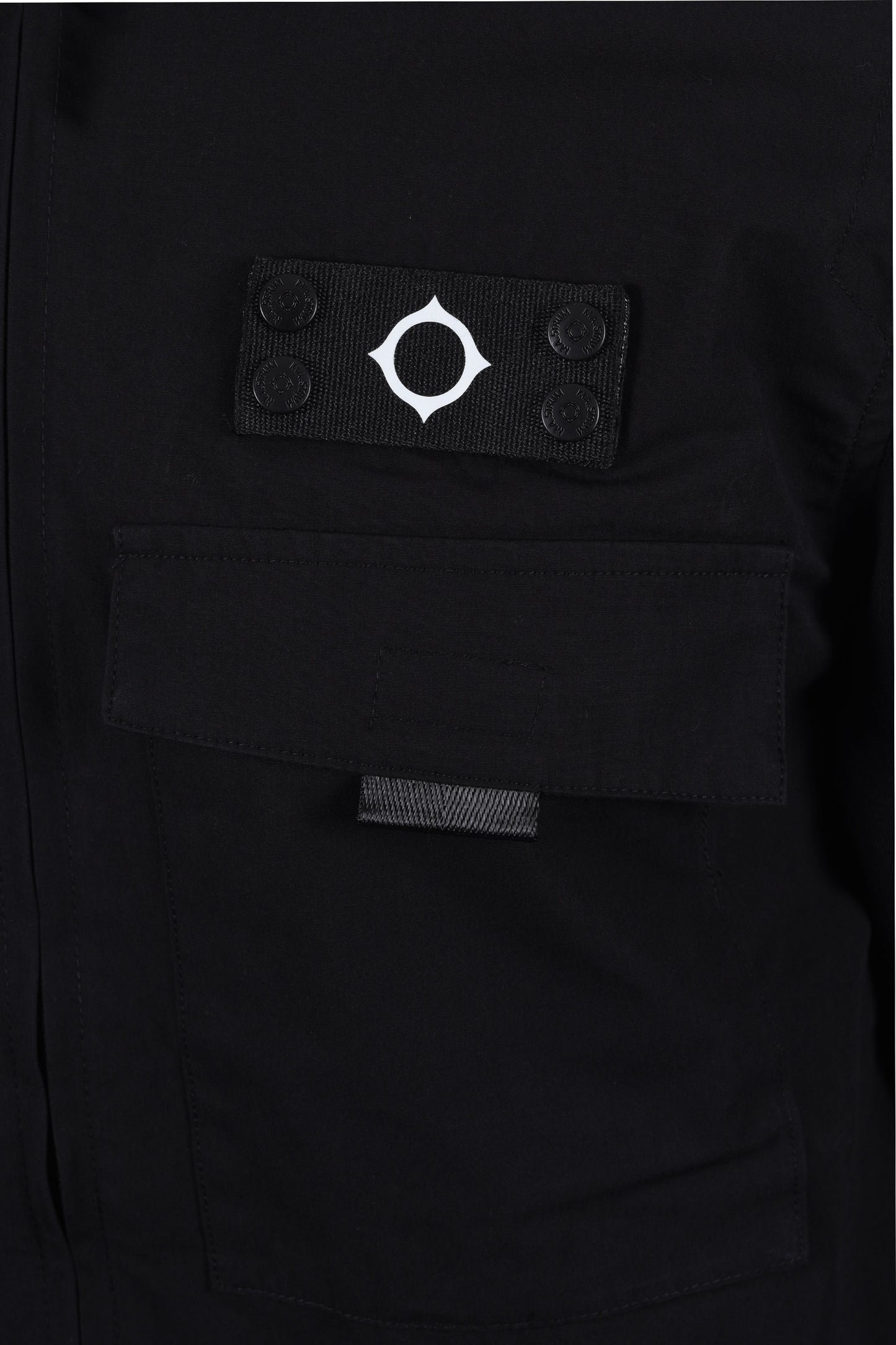 Ma.strum Mixed Media Funnel Shirt Jet Black