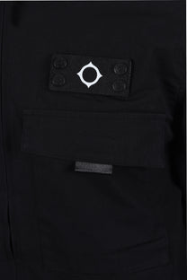 Ma.strum Mixed Media Funnel Shirt Jet Black Ma.Strum