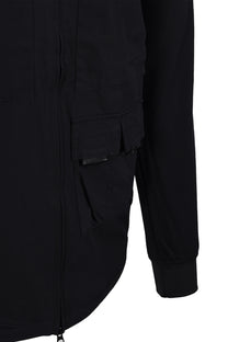 Ma.strum Mixed Media Funnel Shirt Jet Black Ma.Strum