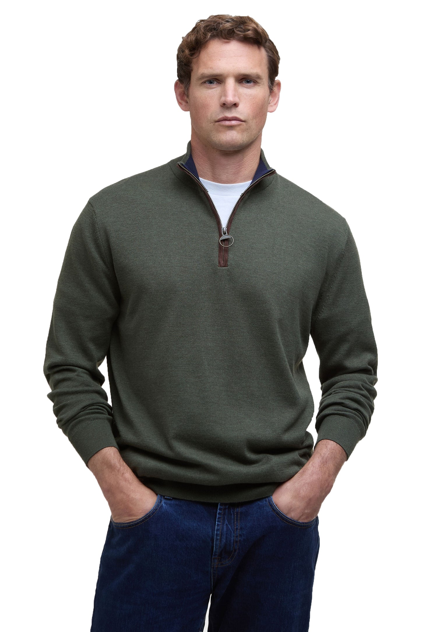 Barbour Bayfield Half Zip Olive