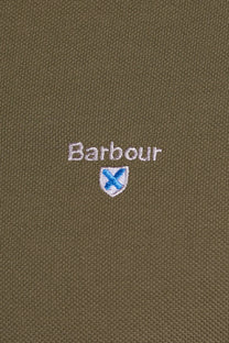 Barbour Tartan Pique Polo Shirt Dark Olive Barbour