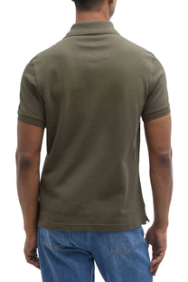 Barbour Tartan Pique Polo Shirt Dark Olive Barbour