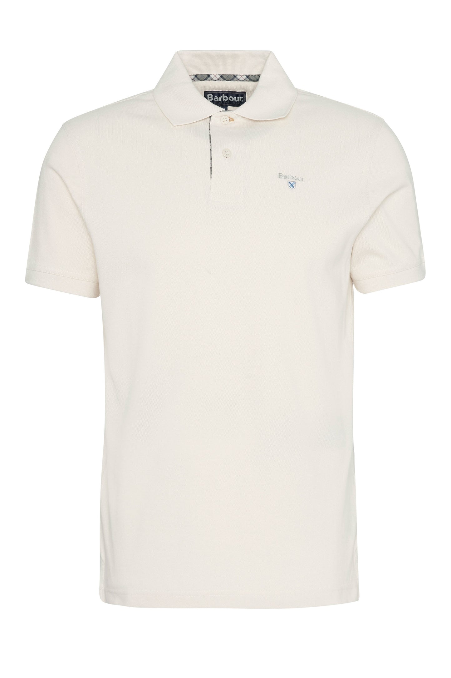 Polo Barbour Tartan Pique Bianco Antico