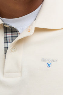 Barbour Tartan Pique Polo Shirt Antique White Barbour