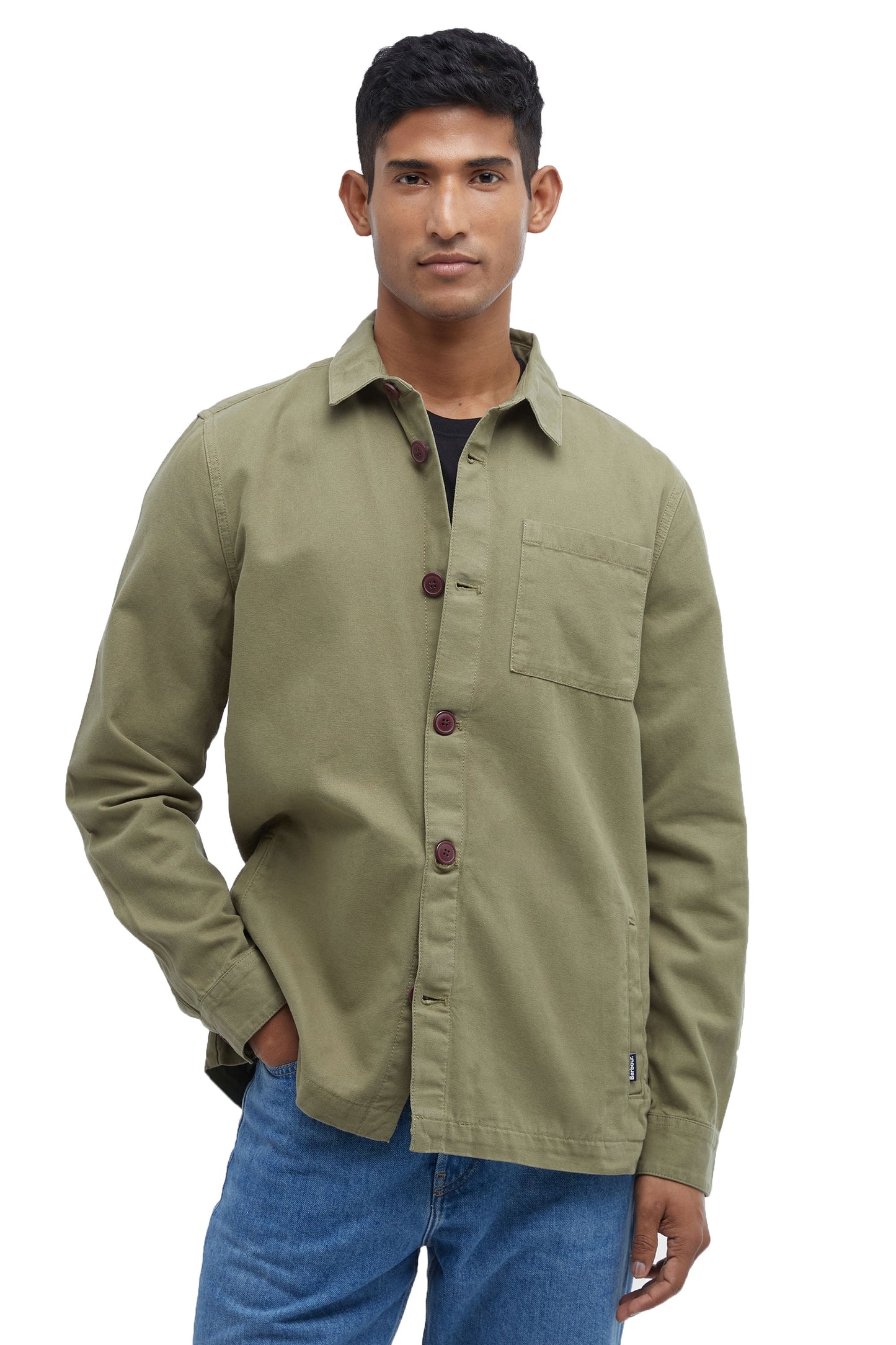 Barbour Washed Overshirt Bleached Olive