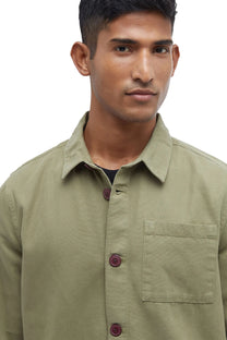 Barbour Washed Overshirt Bleached Olive Barbour