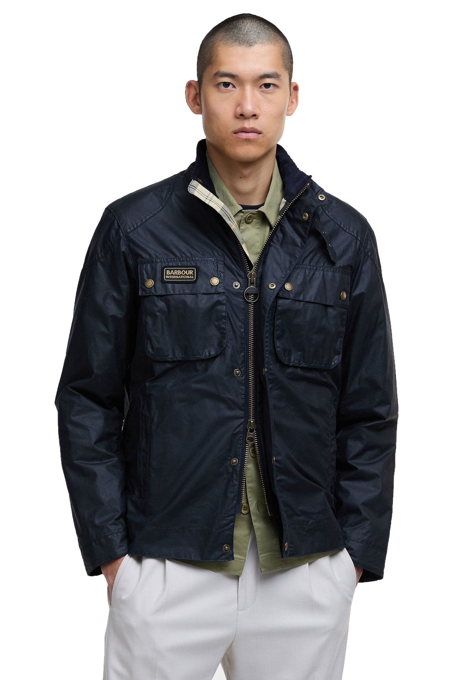 Barbour International Merton Wax Jacket Navy