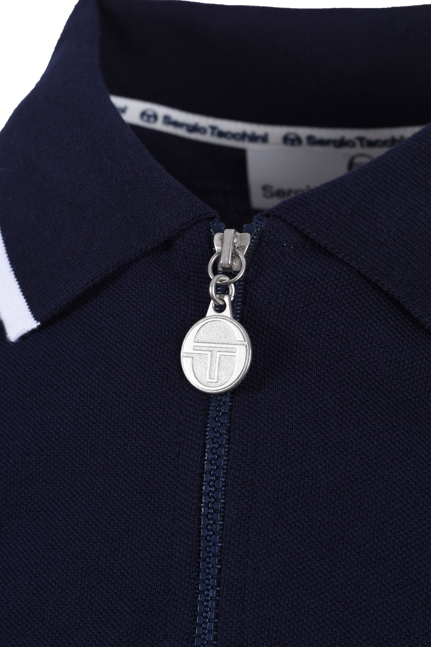 Polo Sergio Tacchini New Iceberg Zip Blu Navy/Bianco