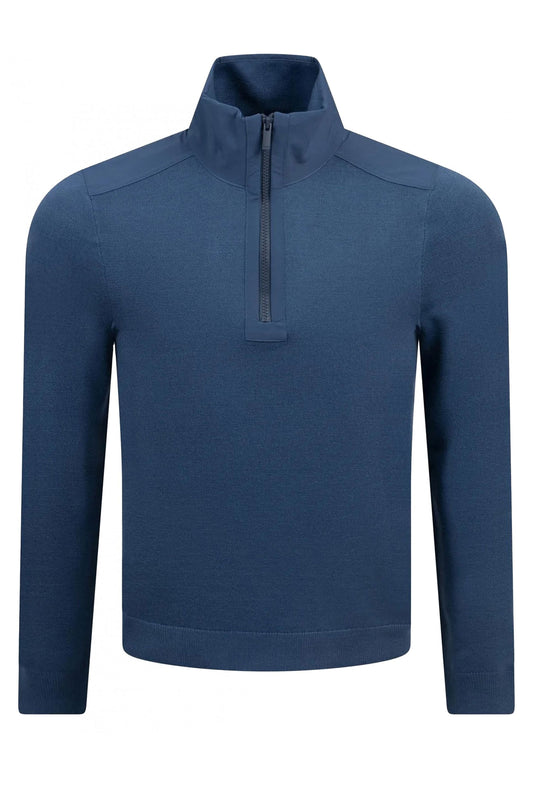 Boss P-bart Half Zip Knitwear Medium Blue