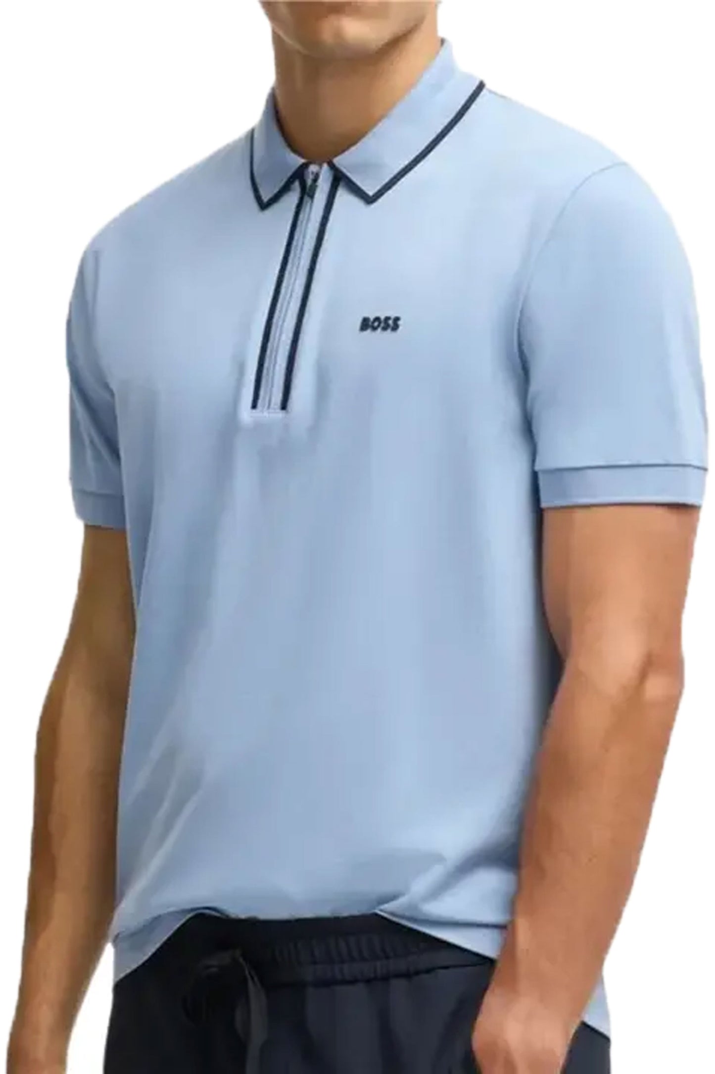 Polo à bande Boss Philix bleu ouvert