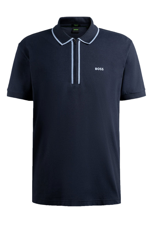 Polo à bande Boss Philix bleu foncé