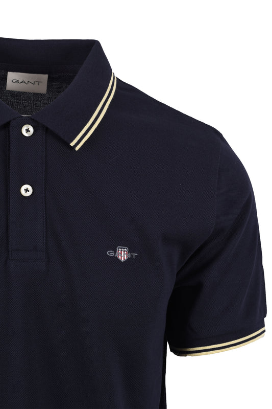 Gant Contrast Tipping Polo Evening Blue