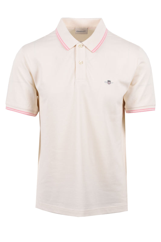 Polo Gant con punta a contrasto color crema