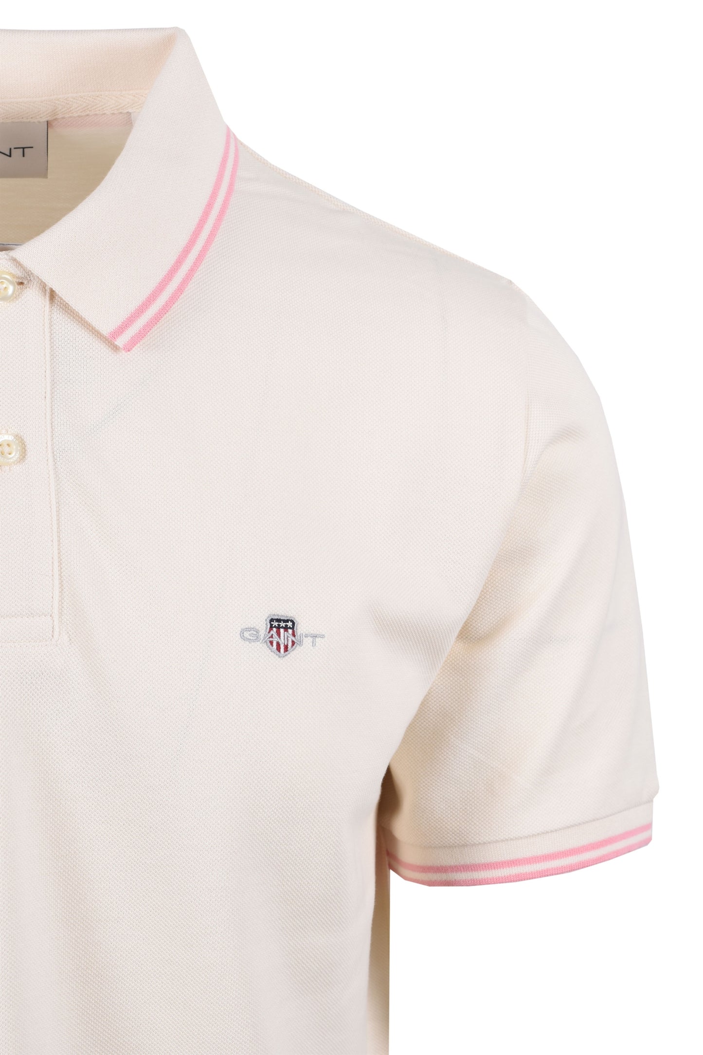 Polo Gant con punta a contrasto color crema