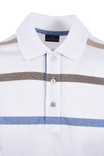 Paul And Shark Polo Shirt White Multi Stripe Paul & Shark