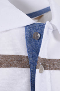 Paul And Shark Polo Shirt White Multi Stripe Paul & Shark
