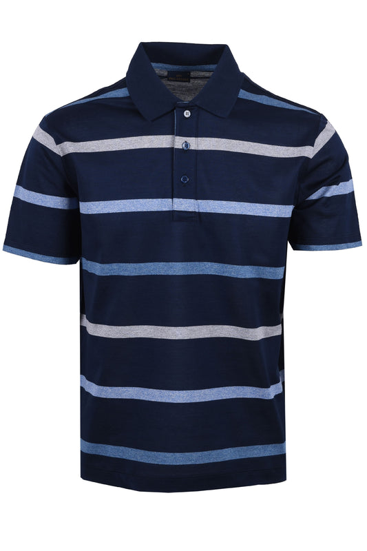 Paul And Shark Polo Shirt Navy Multi Stripe
