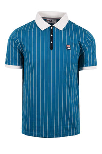 Fila Bb1 Classic Vintage Striped Polo Deep Lagoon/Gardenia/Black Fila Vintage
