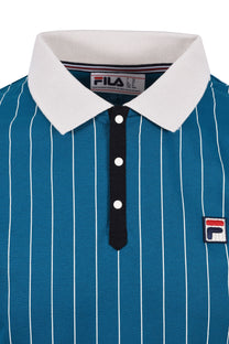 Fila Bb1 Classic Vintage Striped Polo Deep Lagoon/Gardenia/Black Fila Vintage