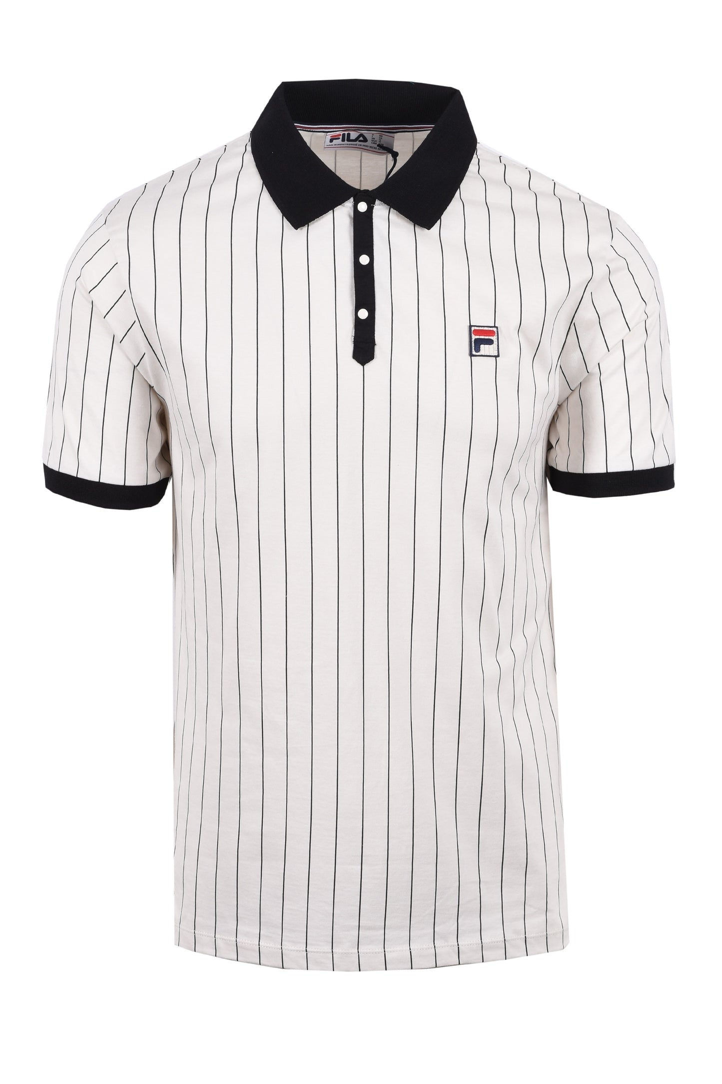 Fila Bb1 Classic Vintage Striped Polo Gardenia/Black