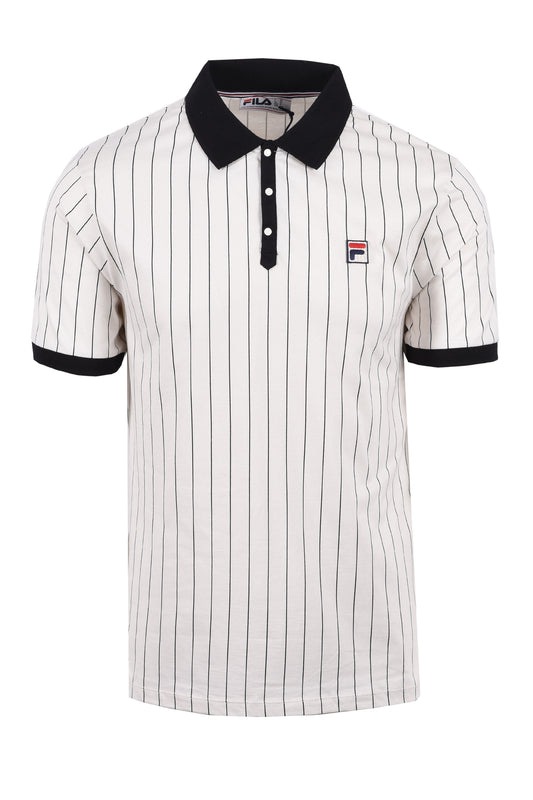 Fila Bb1 Classic Vintage Striped Polo Gardenia/Black