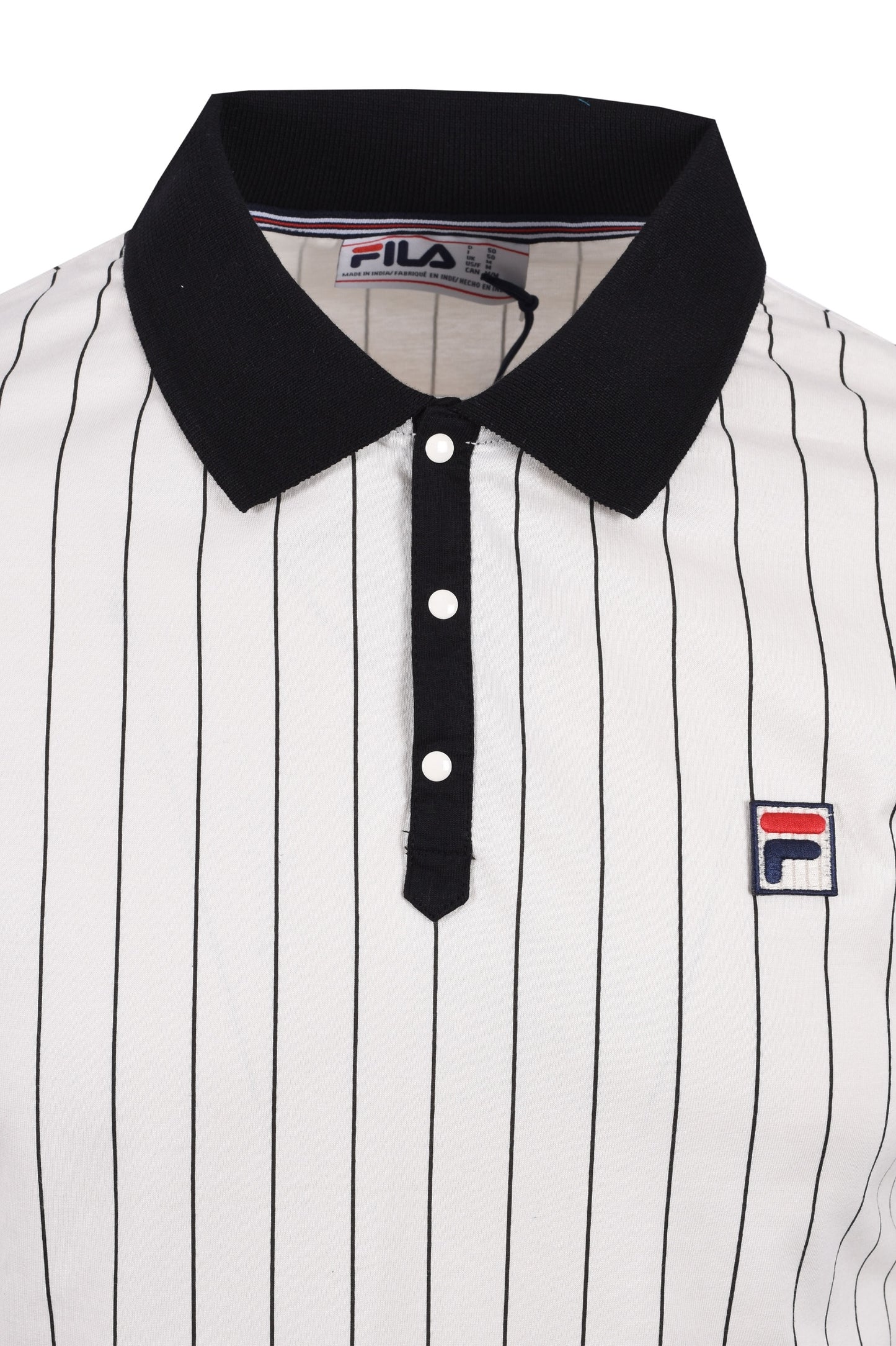 Fila Bb1 Classic Vintage Striped Polo Gardenia/Black